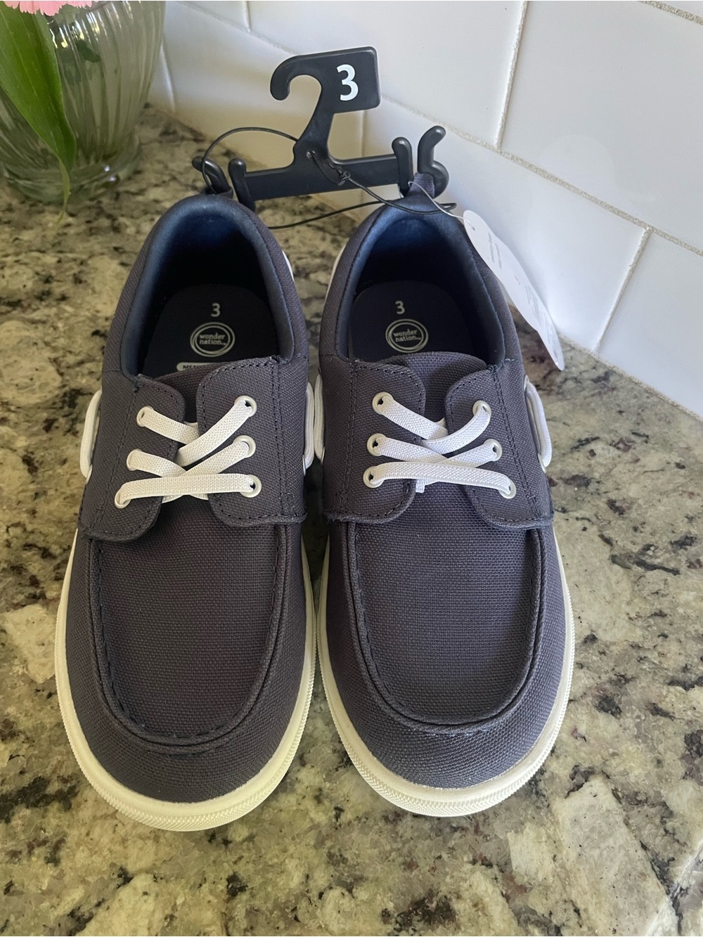 NWT Wonder Nation Boys Casual Boat Shoe - Size 3